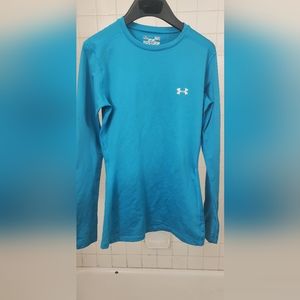 Women's Under Amour Cold Gear Long Sleeve Shirt Turquoise Color Size Small